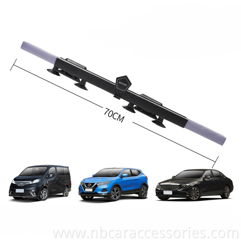 Easy to install use strong vacuum suction cups anti uv rays 60cm automatic retractable car sunshade